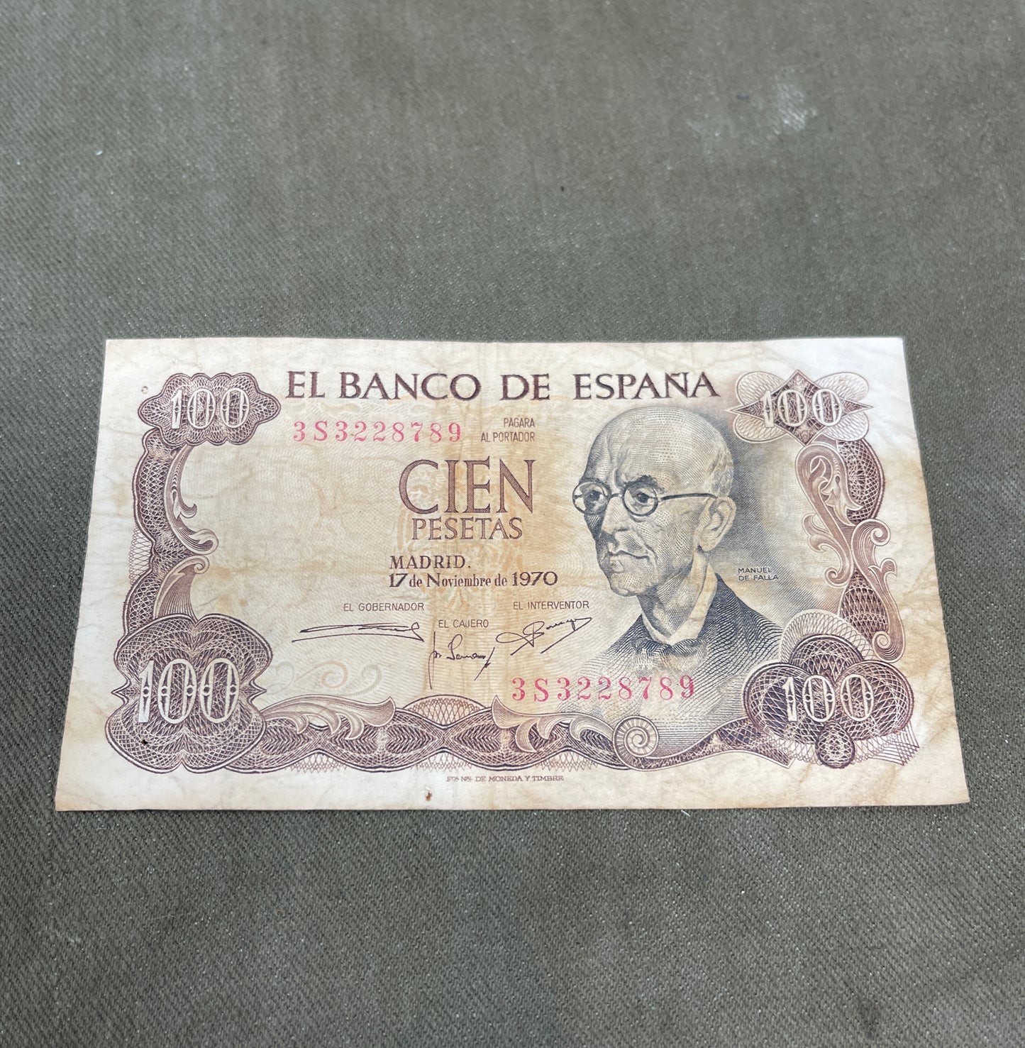 Vintage Bank of Spain Cien 100 Pesetas