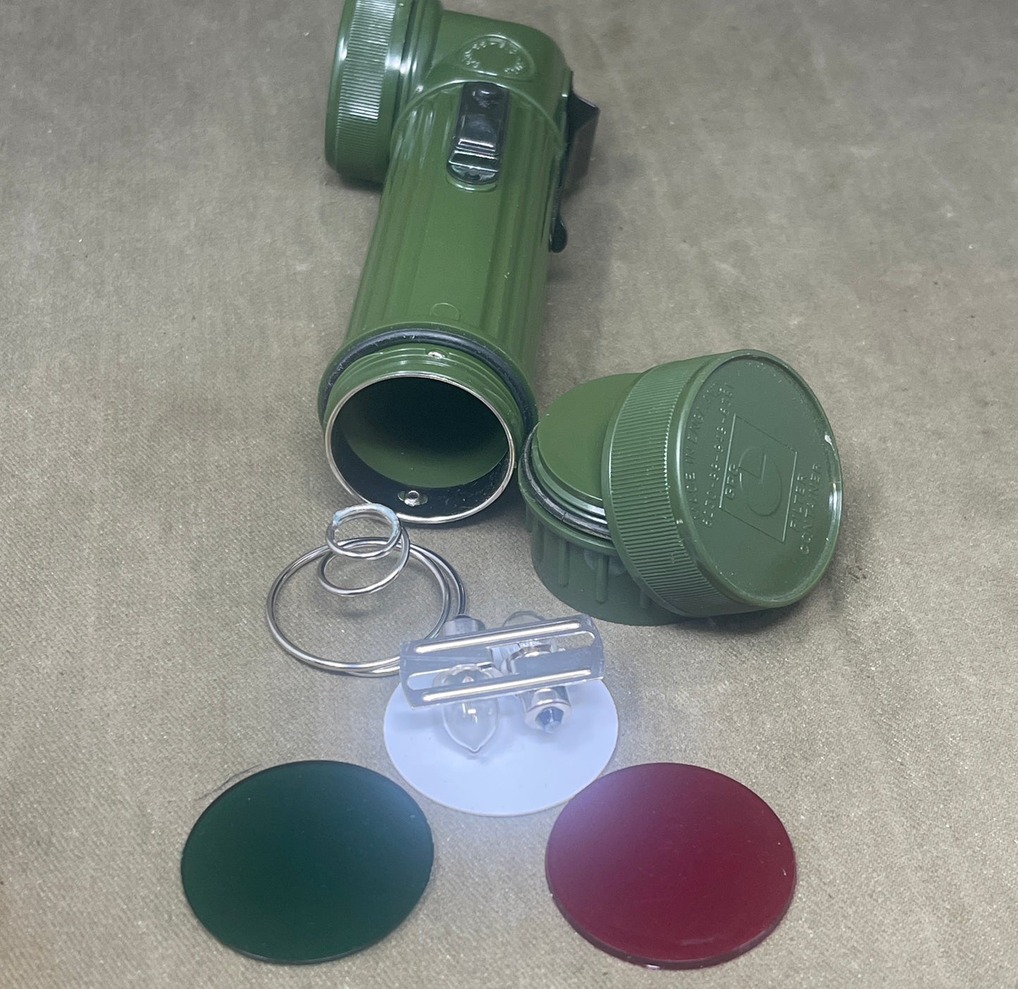 Original British Army Right Angle Torch with Filters – As New