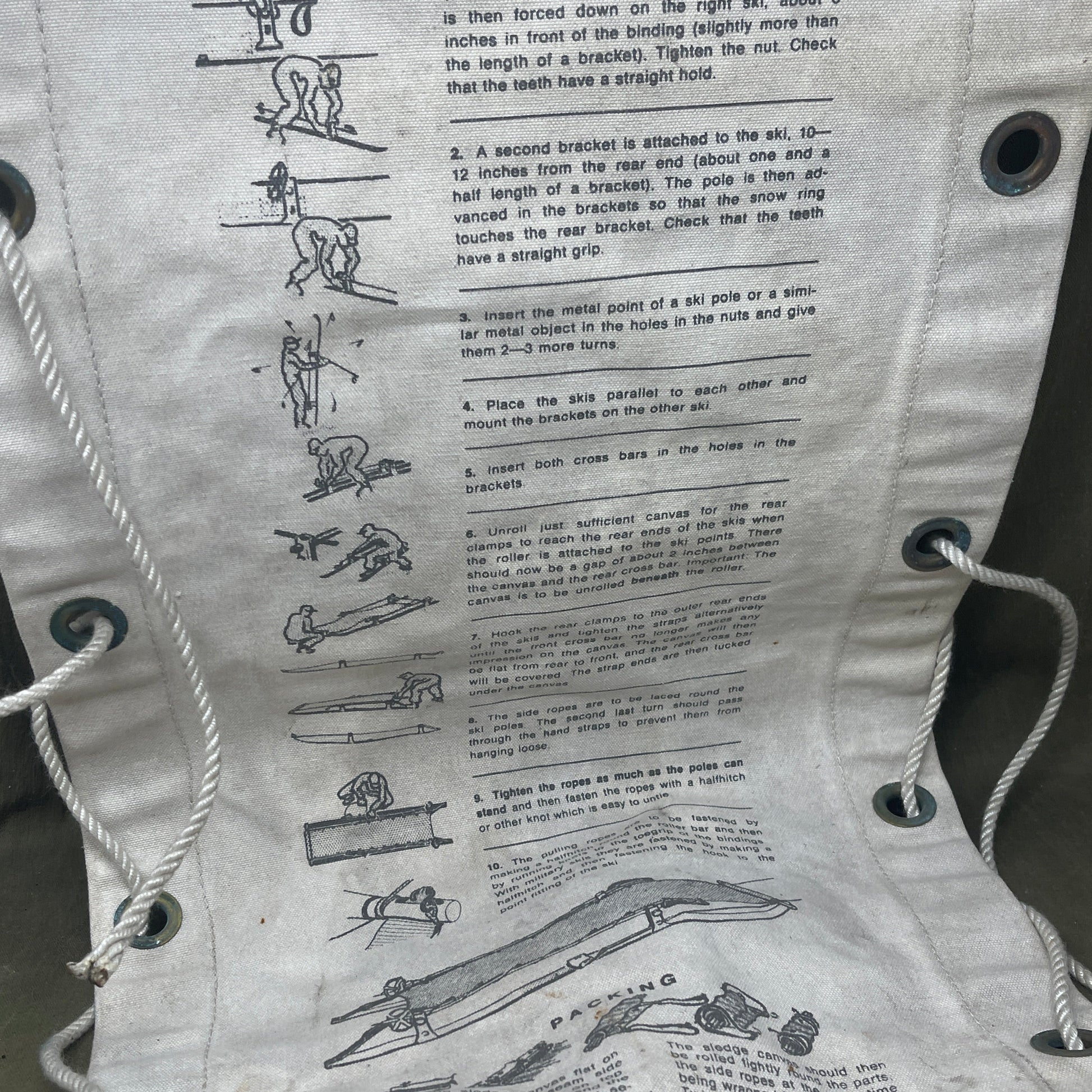 White jacket with black text and diagrams on the back