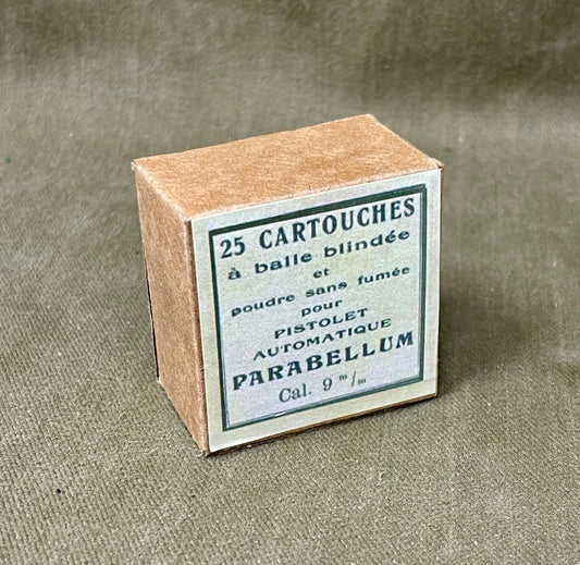 25 Inert 9mm Rounds in Repro Italian WWII Box
