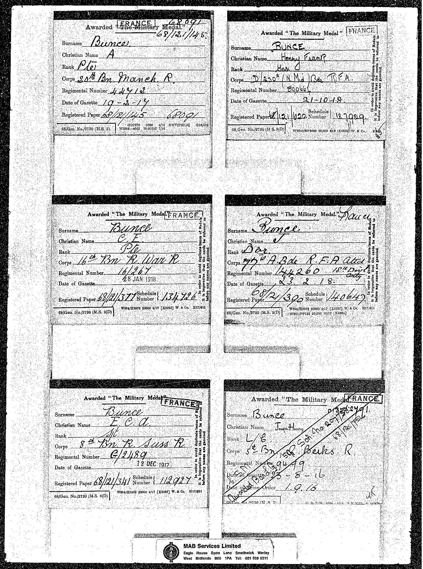 MM award card
