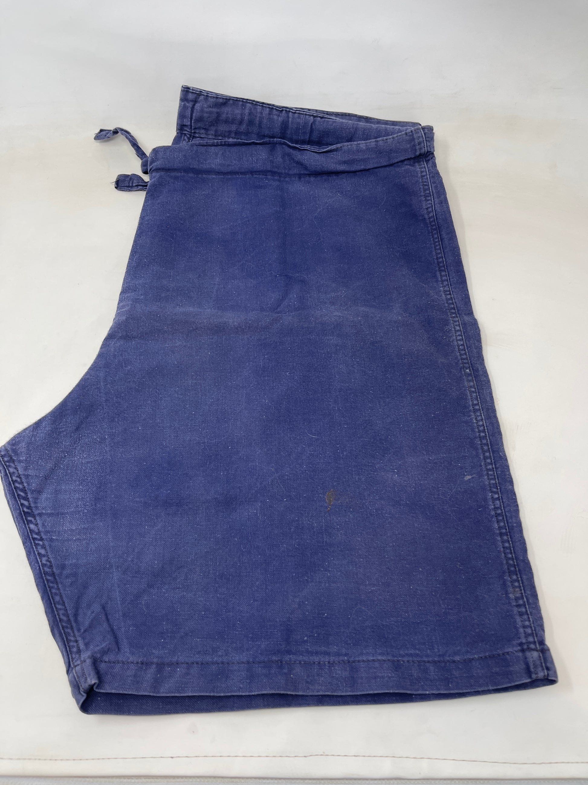 side view 1942 Dated Blue British Army PT Shorts