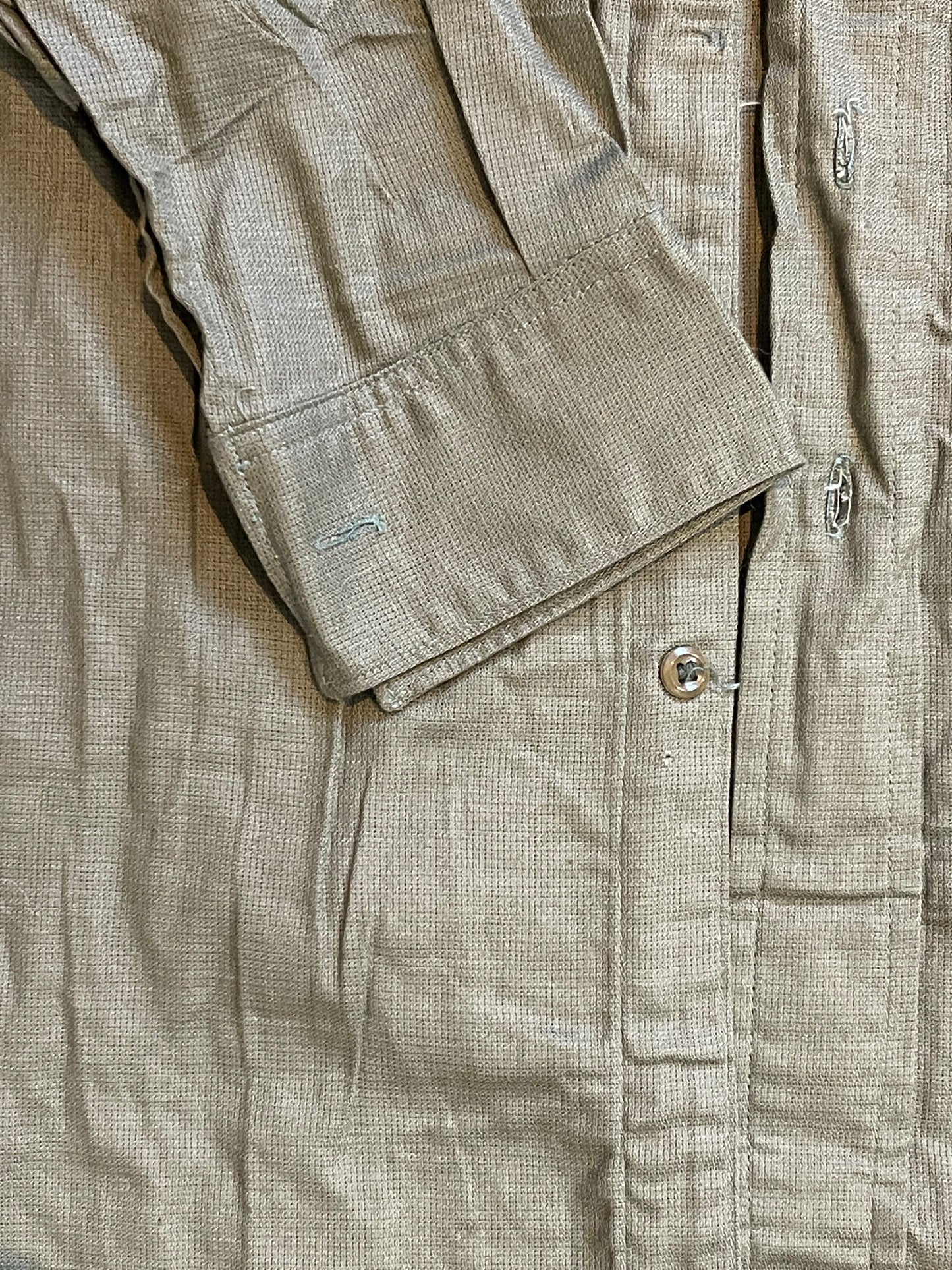 1966 Dated British Army Jungle Green Shirt close up of collar