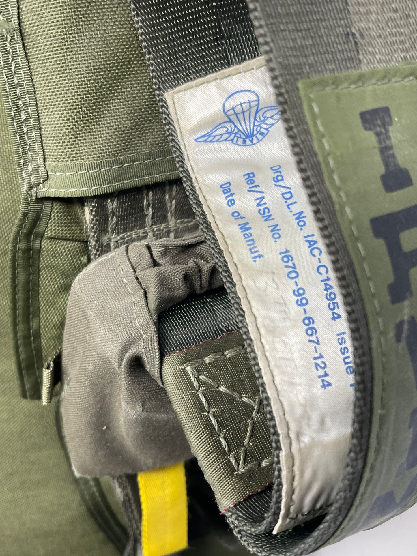 British Army Irvin Parachute Assembly Complete