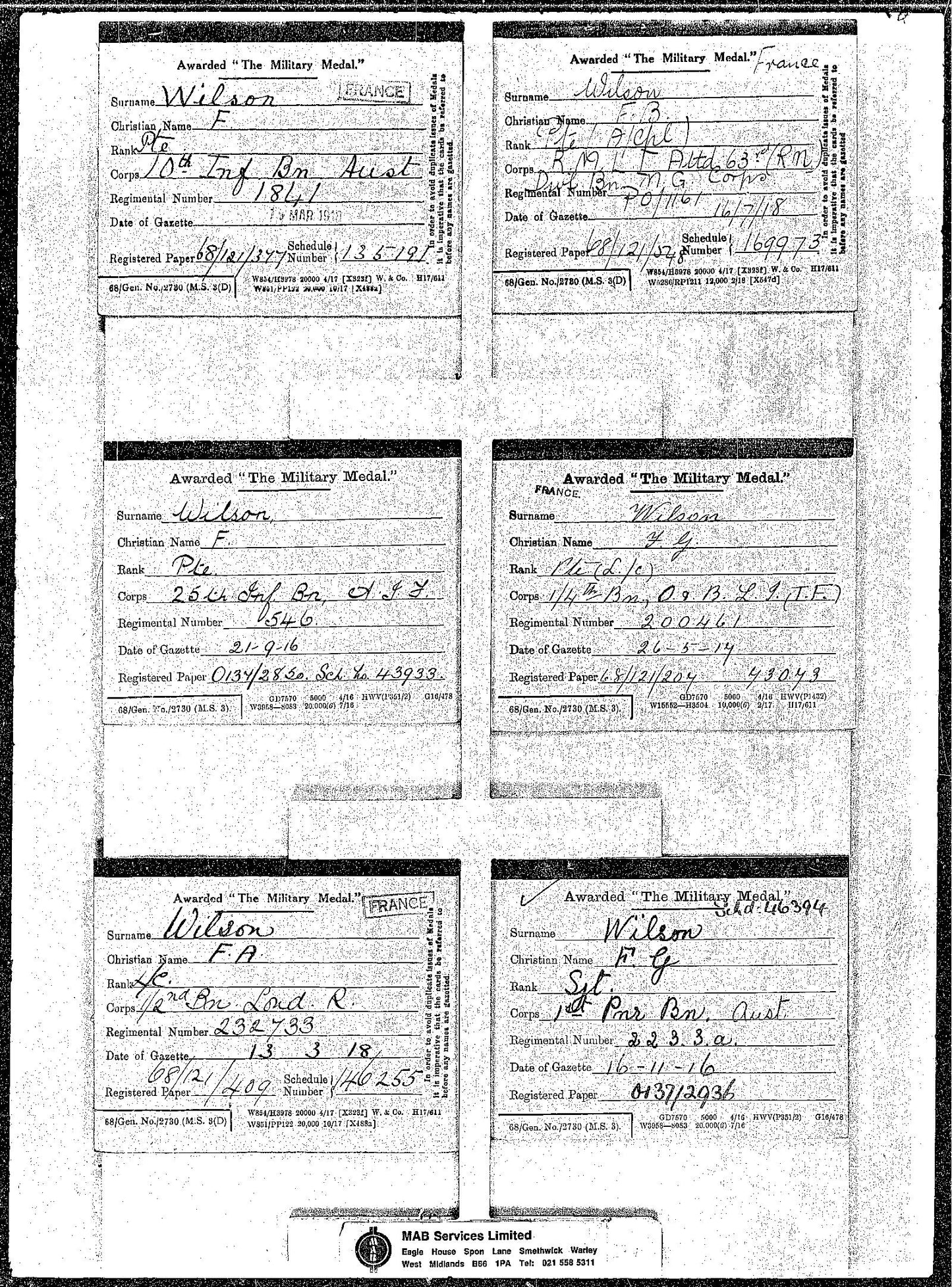 A Great War MM Group 232733 LCpl F A Wilson 1/2 Lond R