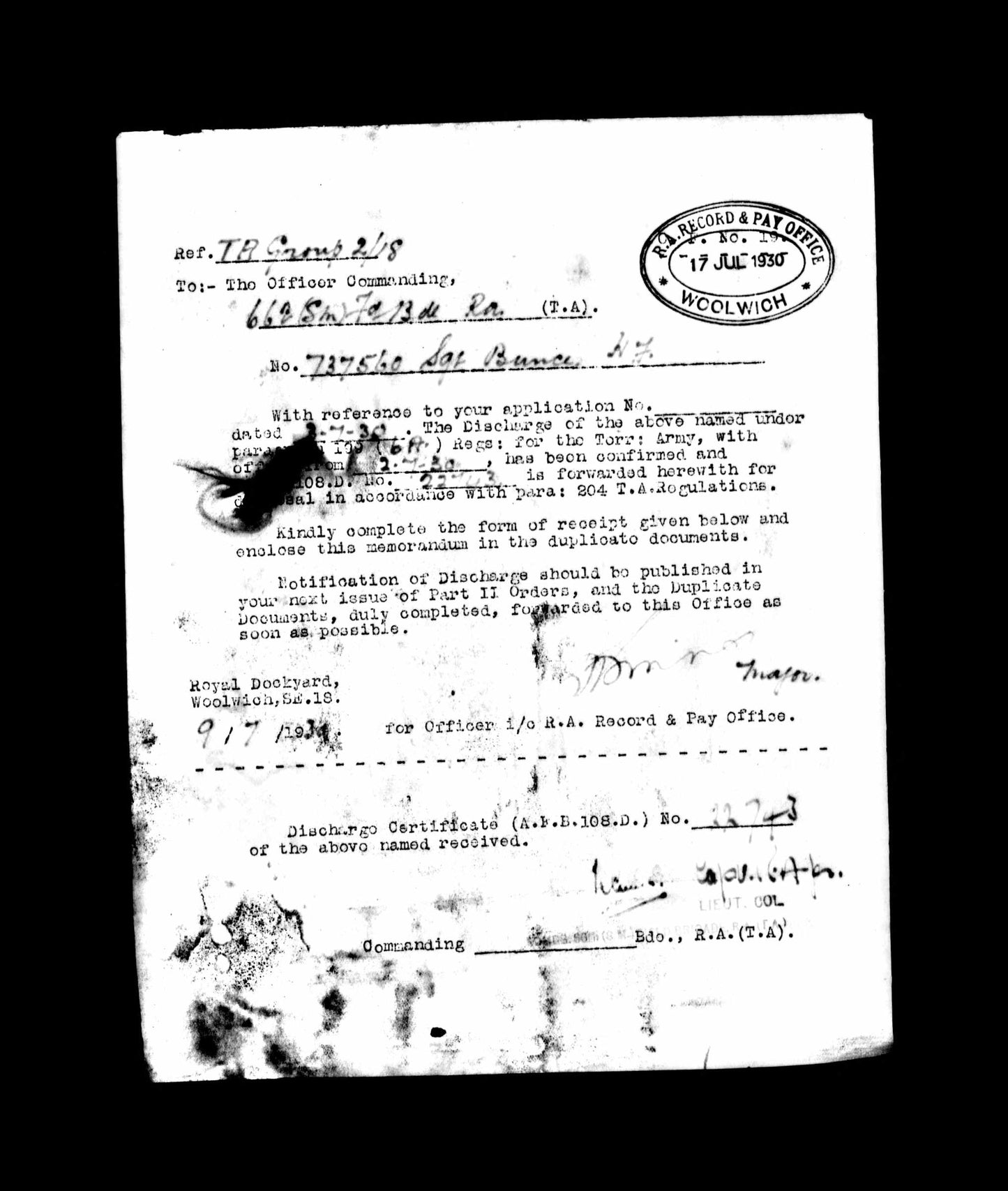 ww1 soldiers service record