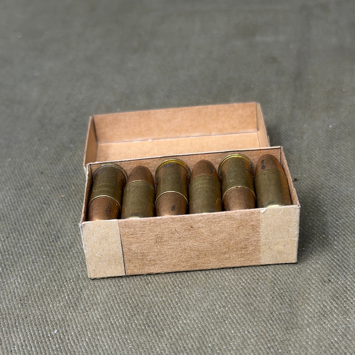 12 x .380 INERT British Webley Revolver Brass Cartridges Boxed