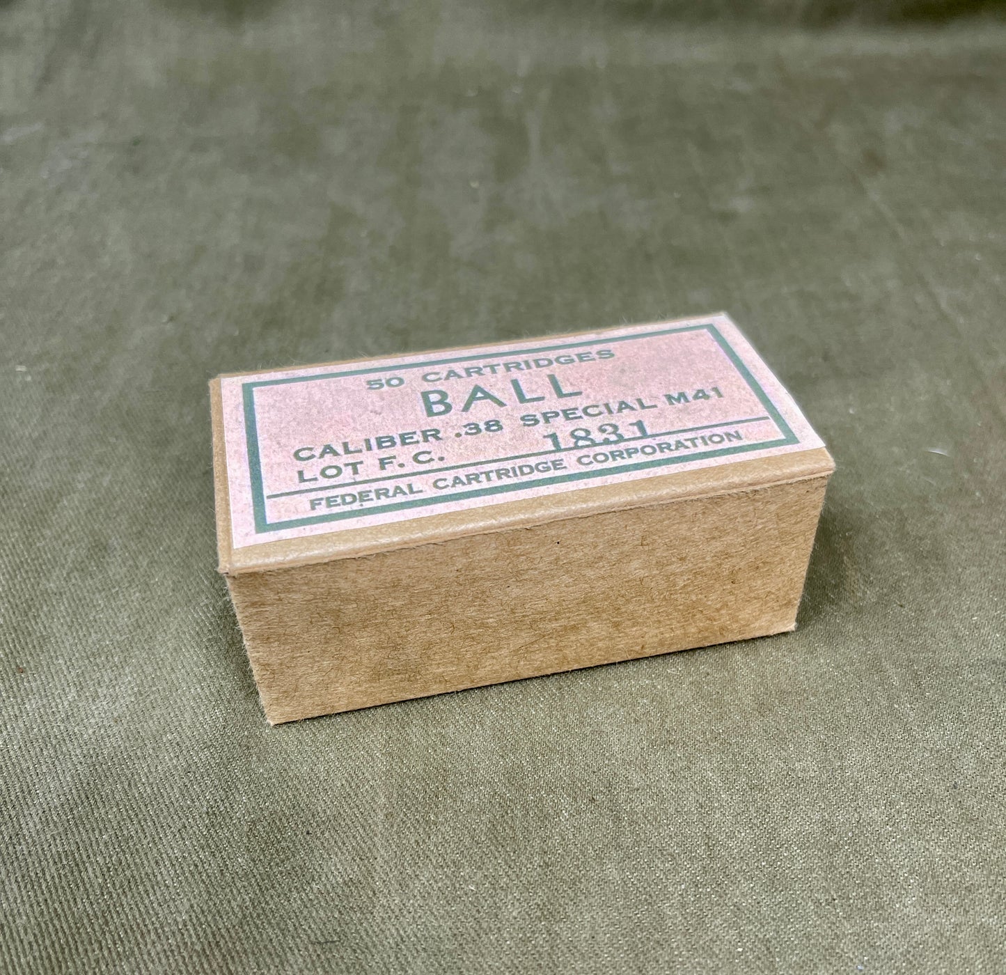 Reproduction Vietnam-Era Box — 50 INERT .38 Special Ball Cartridges