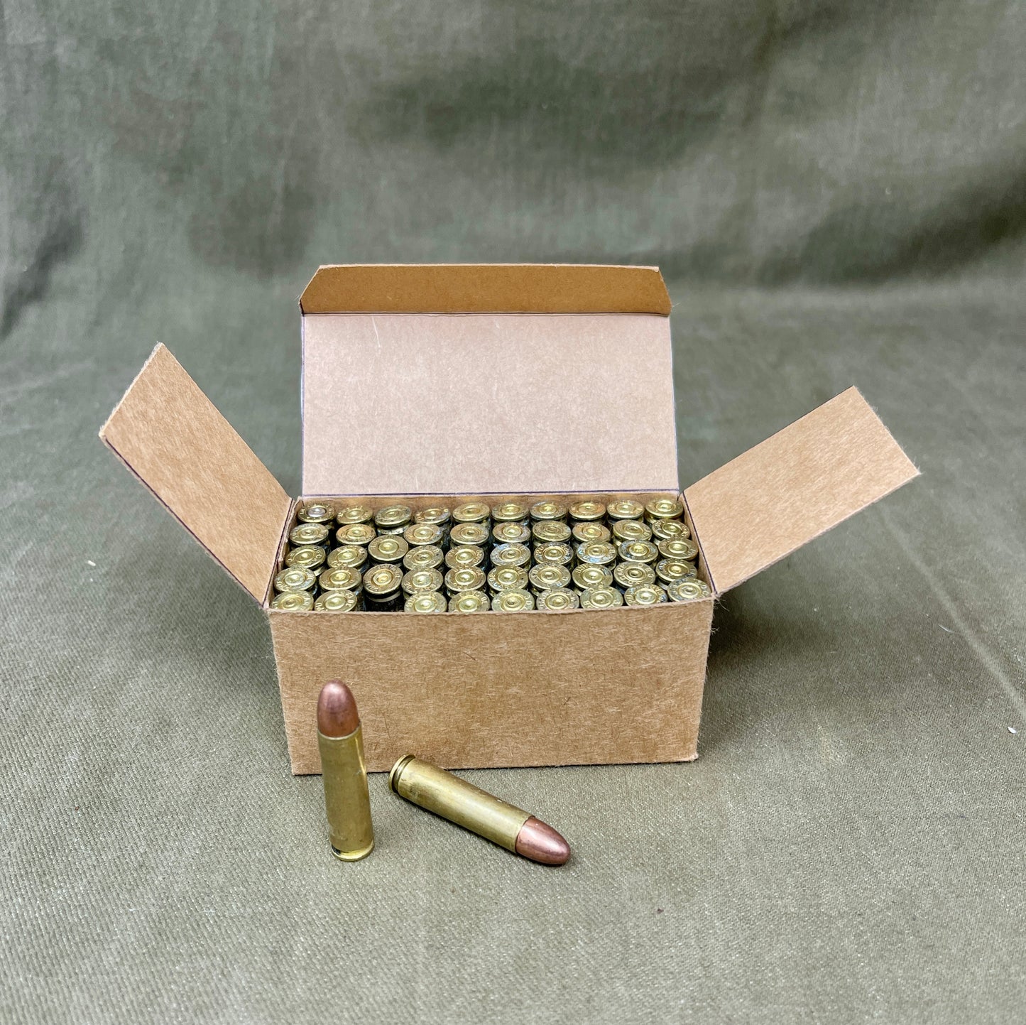Reproduction WWII-Era Box — 50 INERT .30 M1 Ball Carbine Cartridges