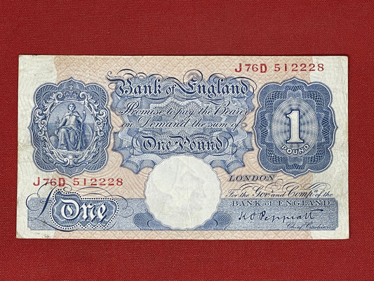 Bank of England £1 note 1940-48 Emergency Issue Peppiatt