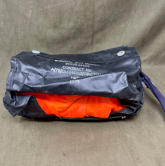 Original Royal Navy Orange Hi-Visibility Survival Suit – Size Large, Excellent Condition