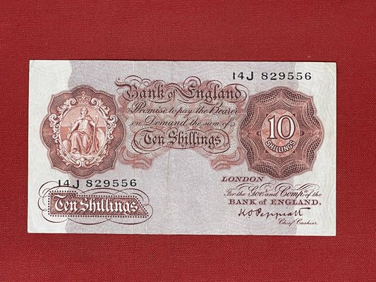 K.O.Peppiatt, 10 Shilling, 14J 829556 ( Dugg. B.262 ) Series "A" Britannia Issue