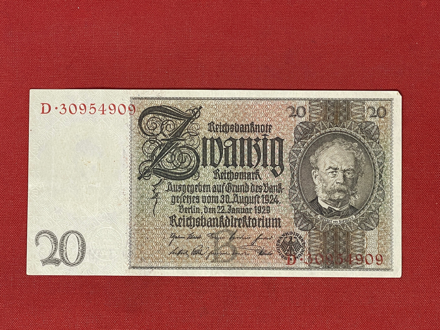 Germany 20 Reich Mark "Weimar Republic"