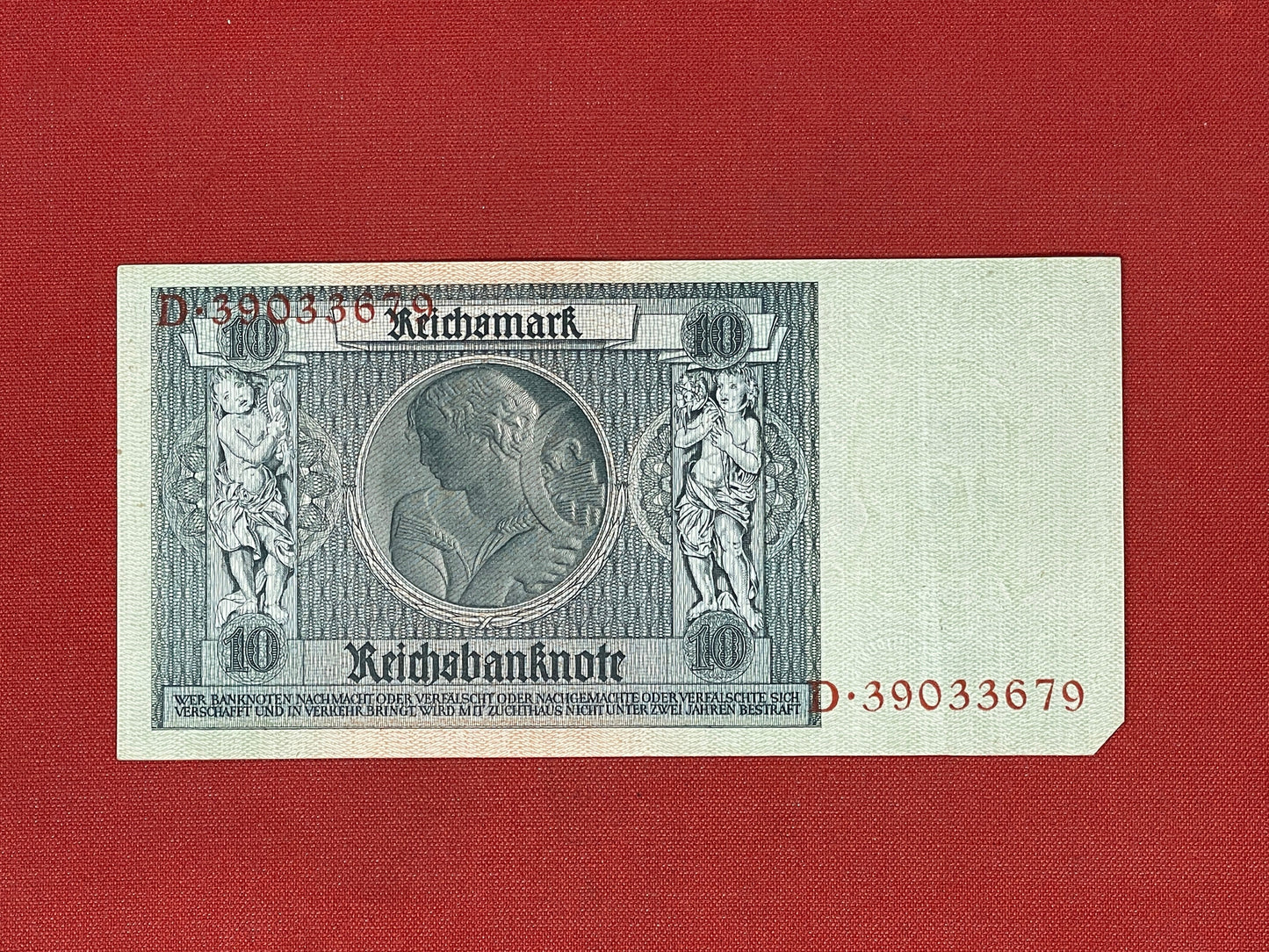 German 10 Reichsbanknote  1924