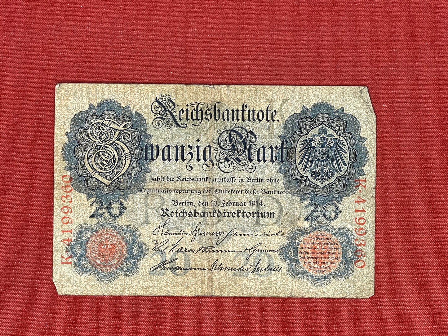 20 Reichsbanknote 1914 Banknote