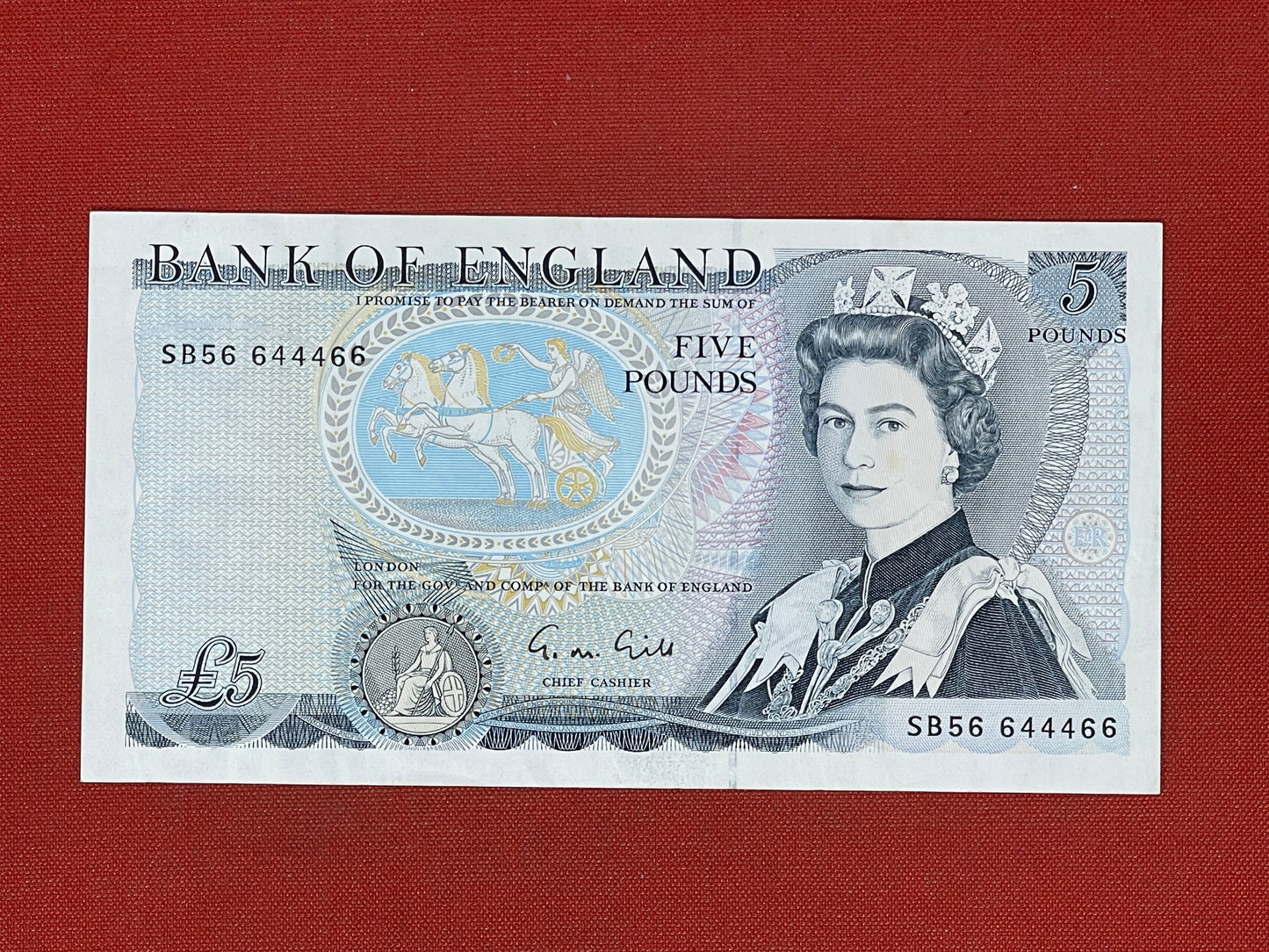 Bank of England Five Pound Note G N Gill ( Dugg B353 ) Duke of Wellington