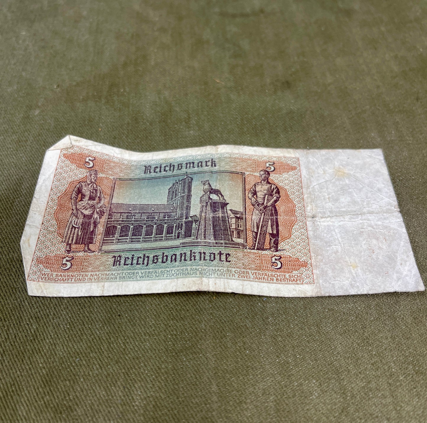 Selection of German WW2 1942 Dated 5 Reichsmark Reichsbanknote – Original WWII Currency