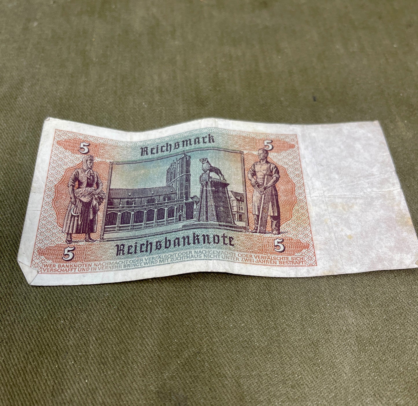 Selection of German WW2 1942 Dated 5 Reichsmark Reichsbanknote – Original WWII Currency