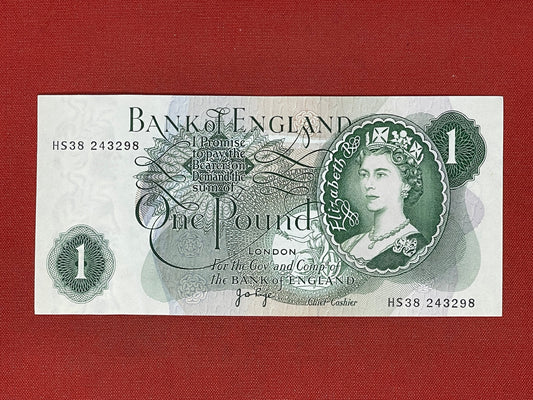 Bank of England £1 Banknote Signed J Page 1970 - 1980 ( Dugg B322 ) )