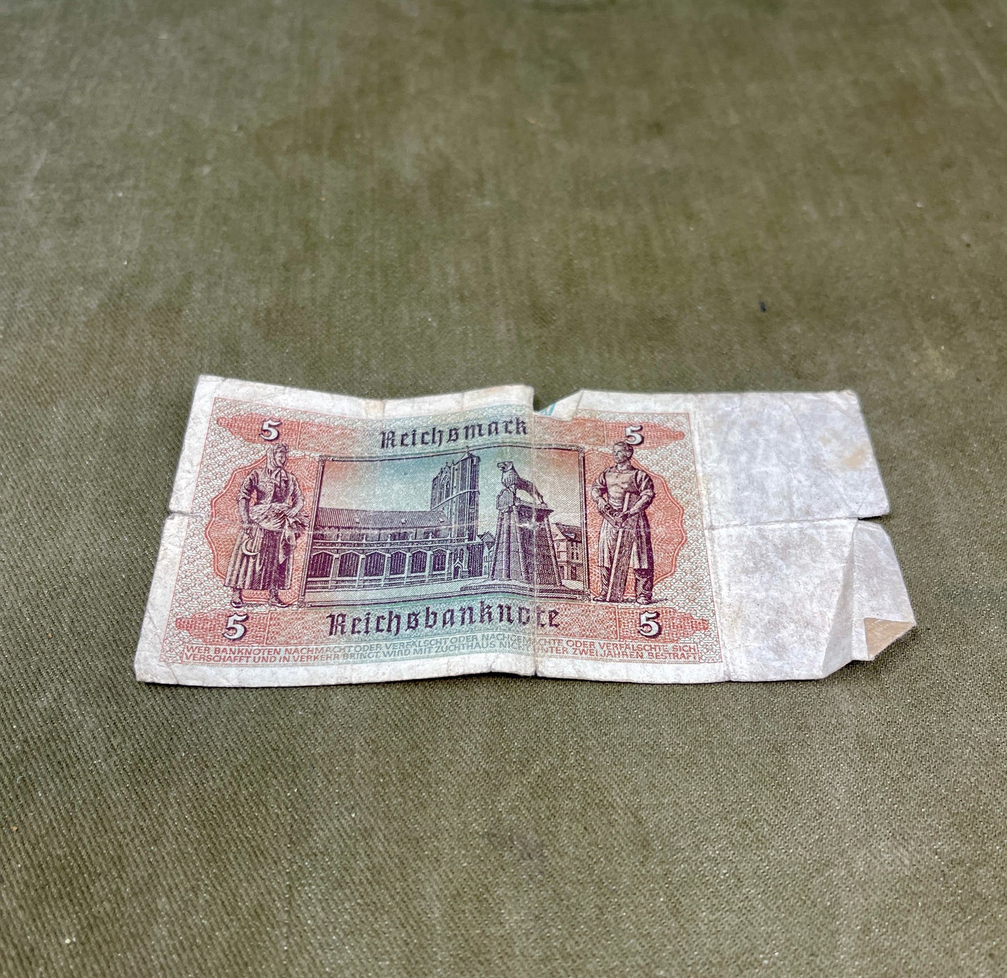 Selection of German WW2 1942 Dated 5 Reichsmark Reichsbanknote – Original WWII Currency