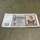 Vintage German banknote with portrait on a textured surface
