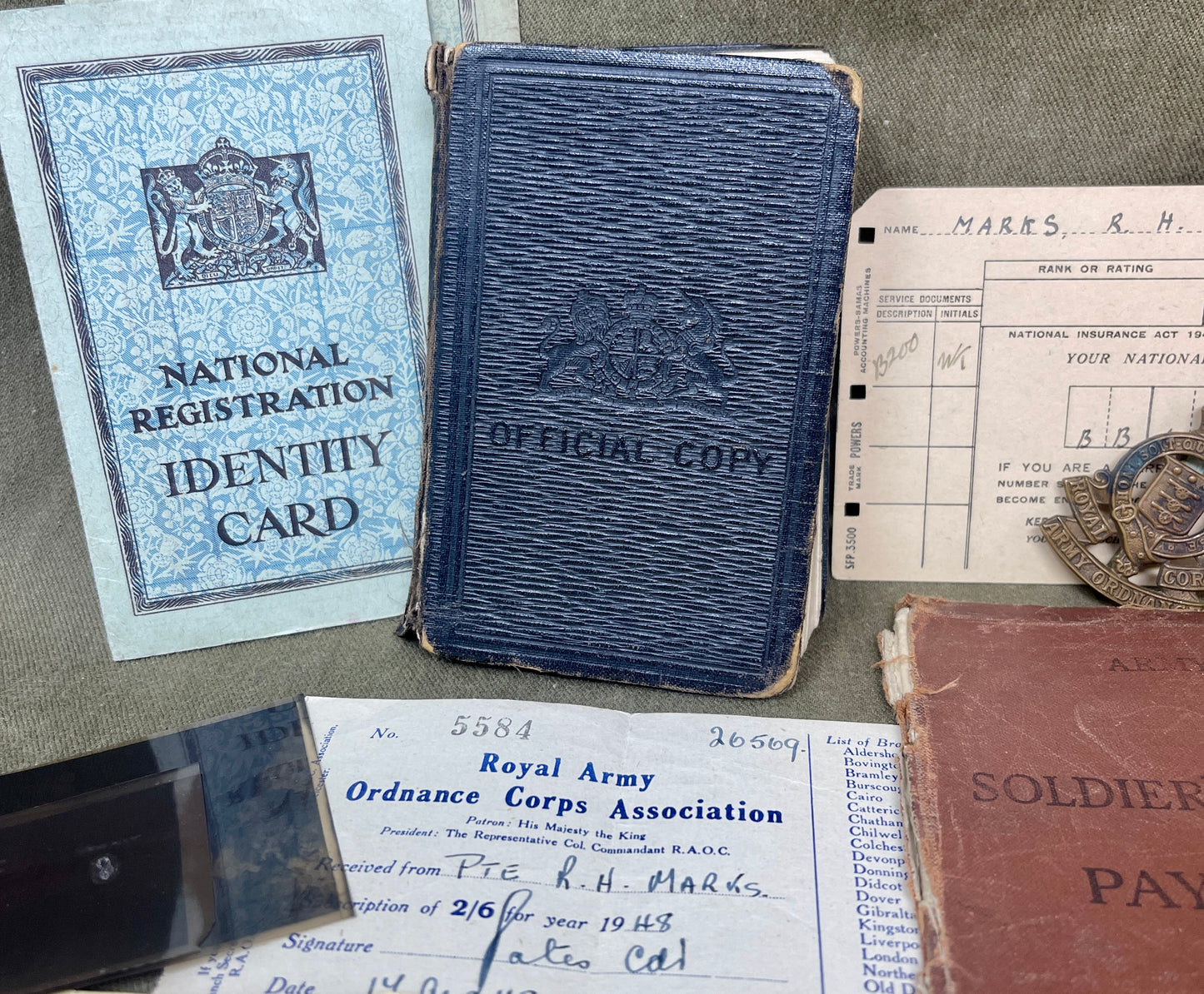 A 1948 Collection Of Demob Service Paperwork to 22003406 Ronald Henry MARKS