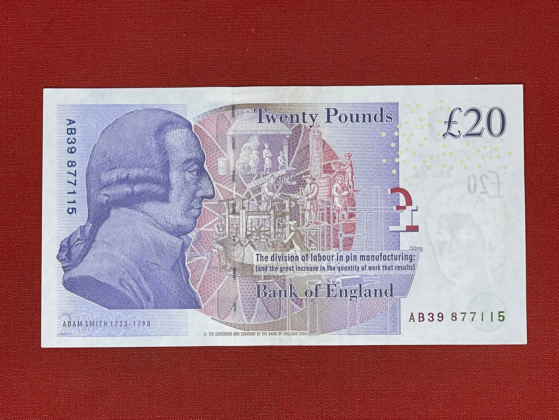 Bank of England 20 Pound Note Series F Prefix AB