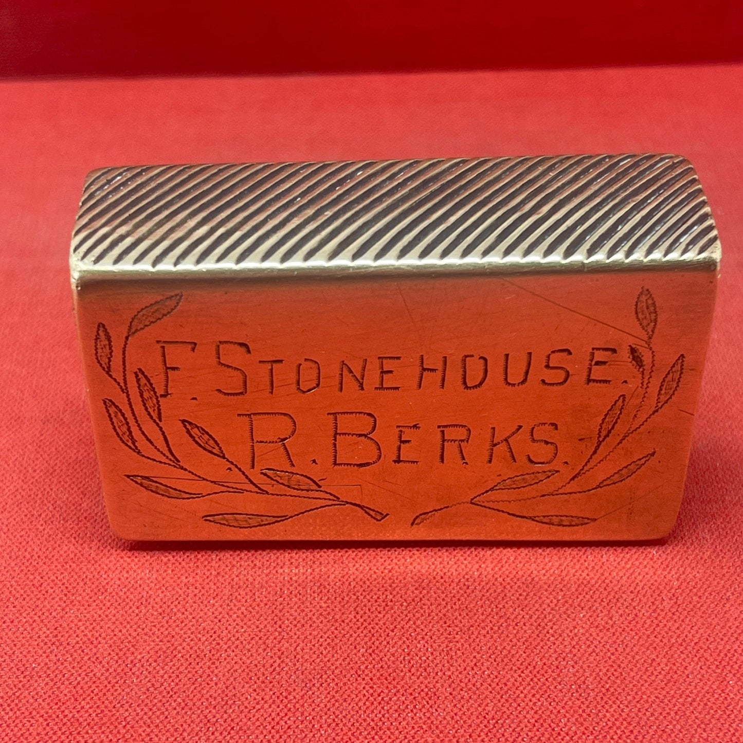 WW1 Trench Art Matchbox Sleeve Private Frederick Stonehouse Royal Berkshires