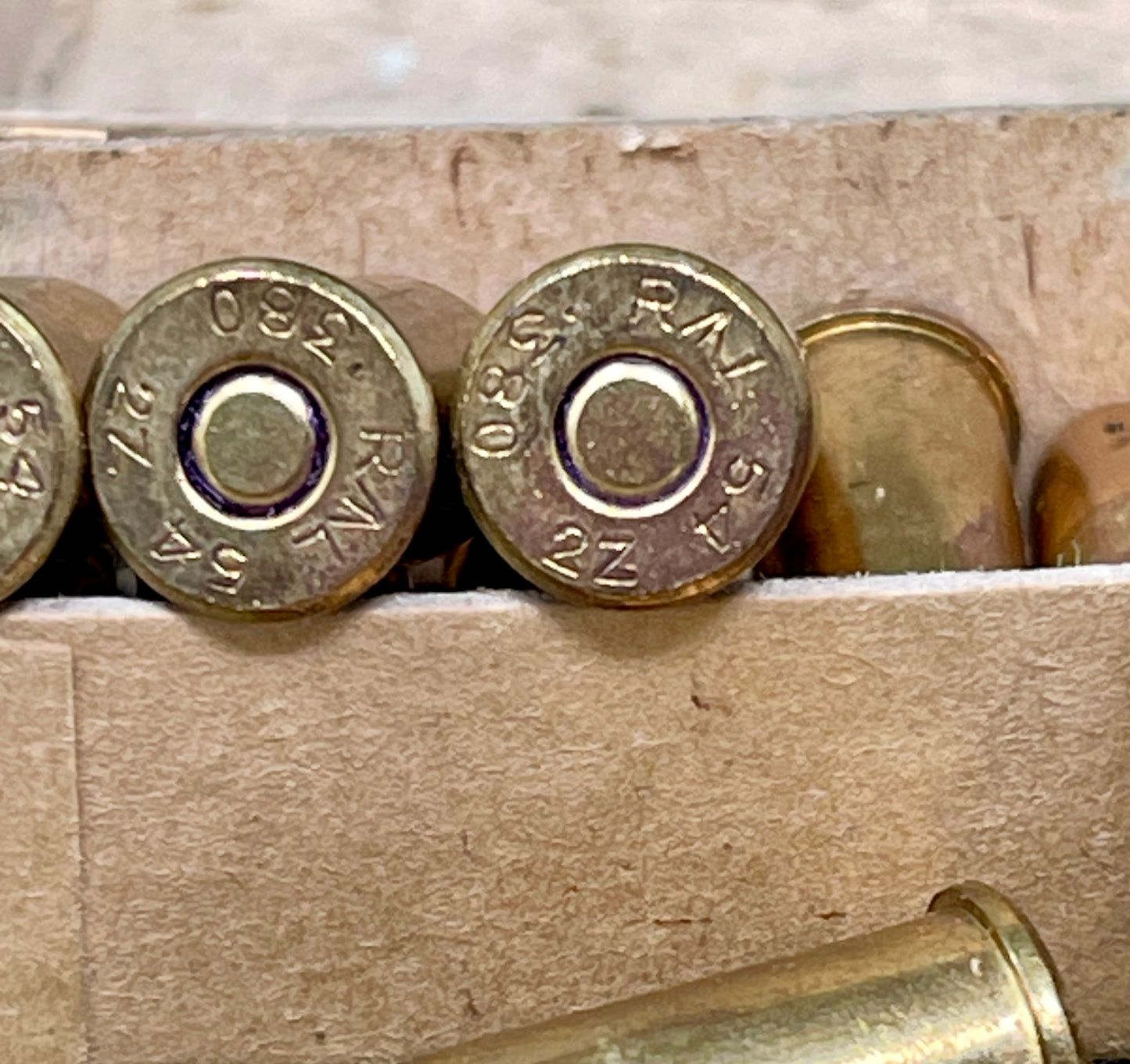 12× .380 RL Inert Webley Revolver Cartridges – Boxed by Royal Laboratories