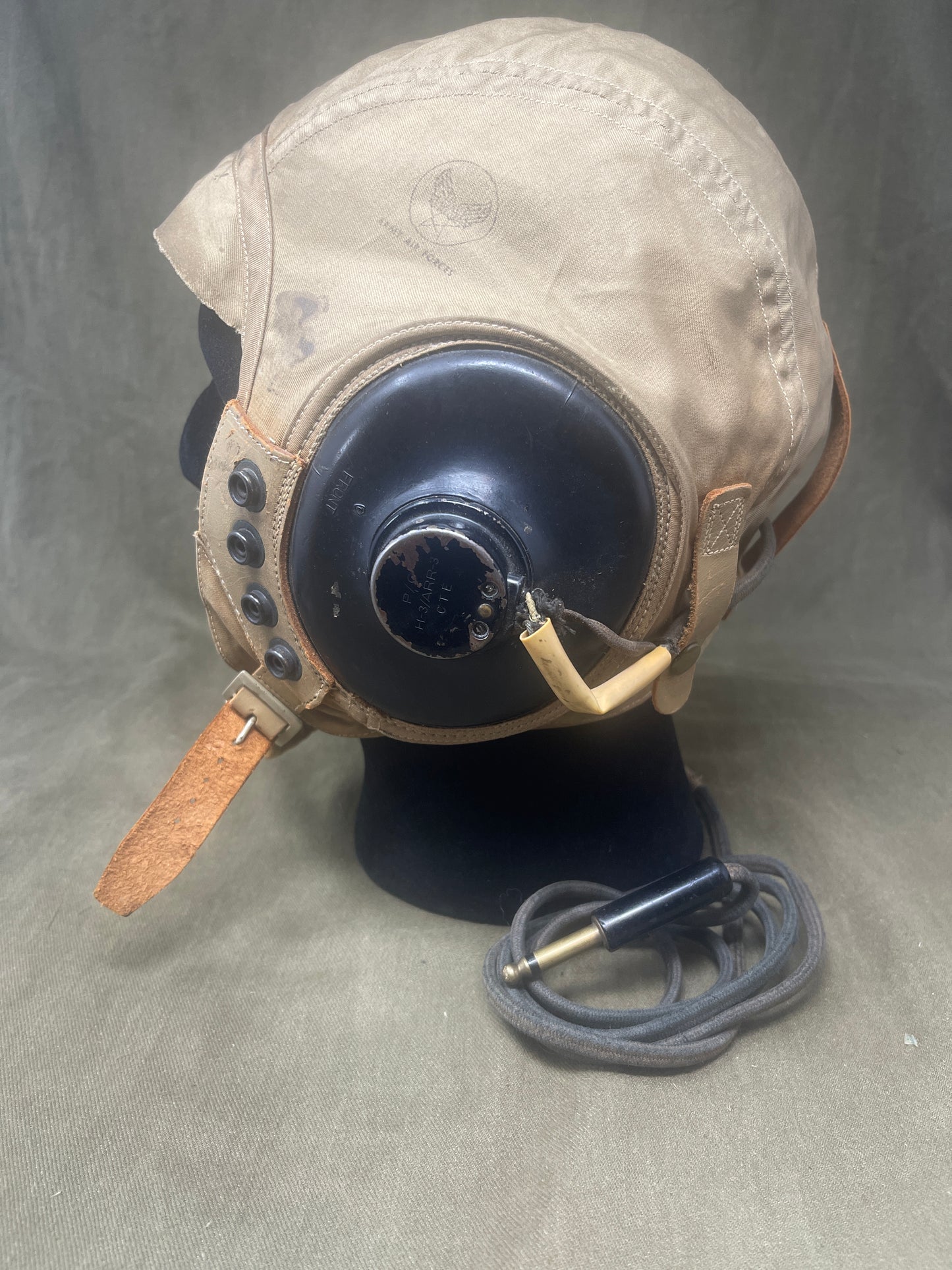 USAAF WW2 AN-H-15 Cloth Flying Helmet With Peak