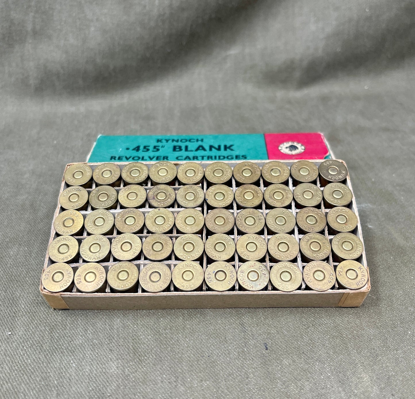 Original Box of 50 Kynoch .455 Blank Revolver Cartridges