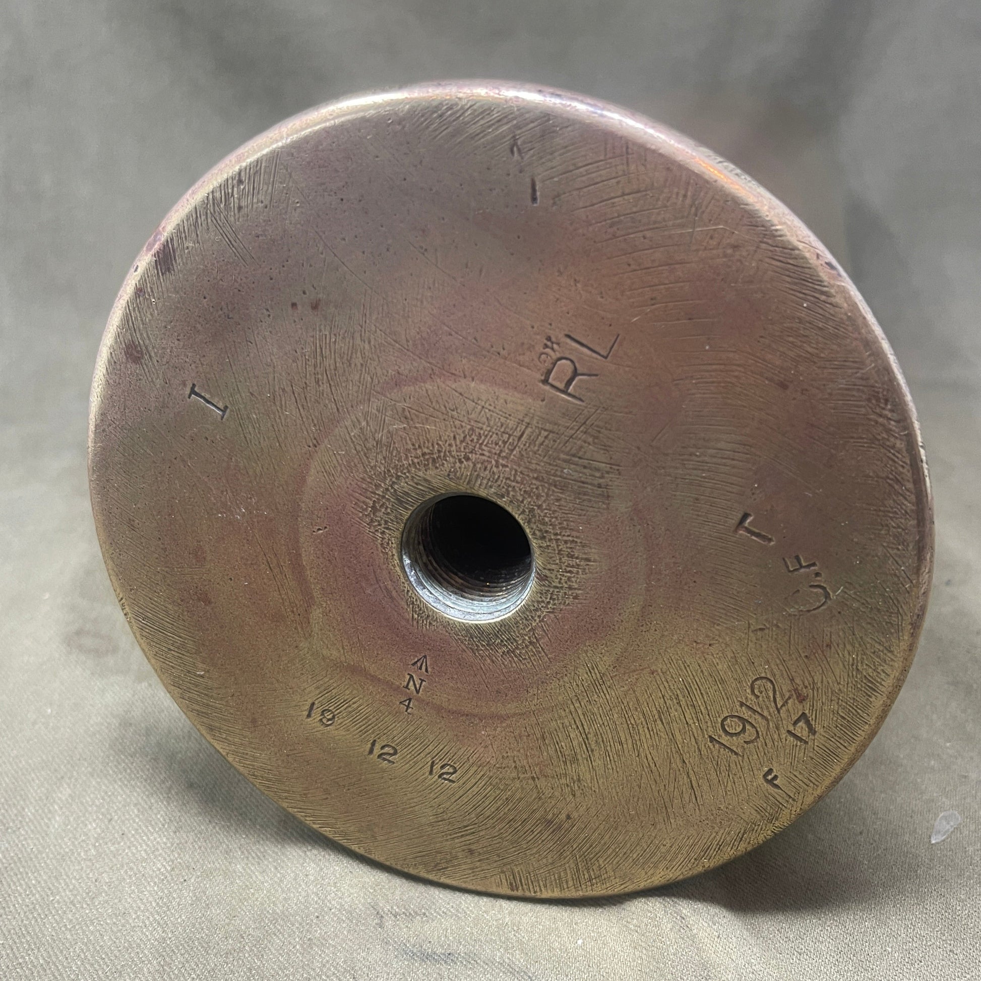 1912 Dated  Royal Navy 4.5 Mk1 Brass Cartridge Case