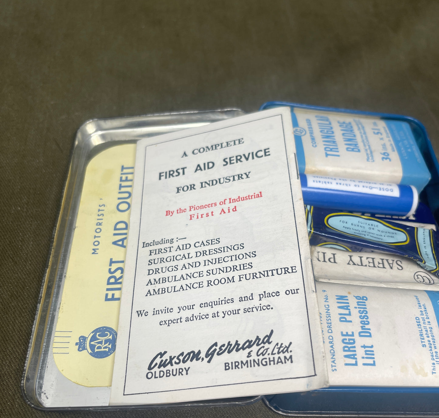 Original Vintage RAC Motorists First Aid Kit – Complete