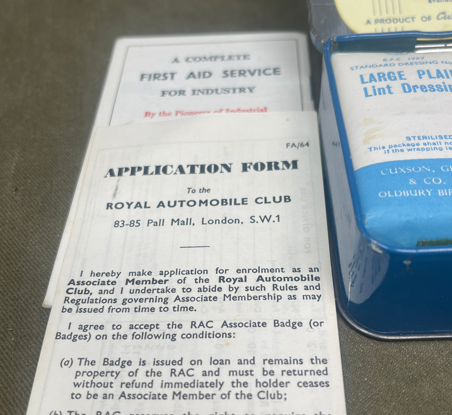 Original Vintage RAC Motorists First Aid Kit – Complete