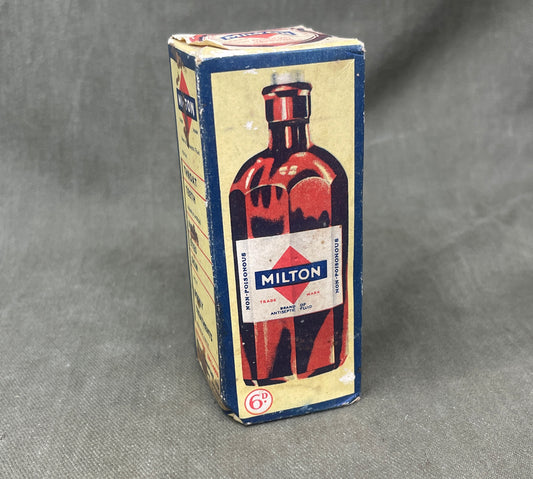 Original Vintage Sealed Bottle of Milton Antiseptic Fluid
