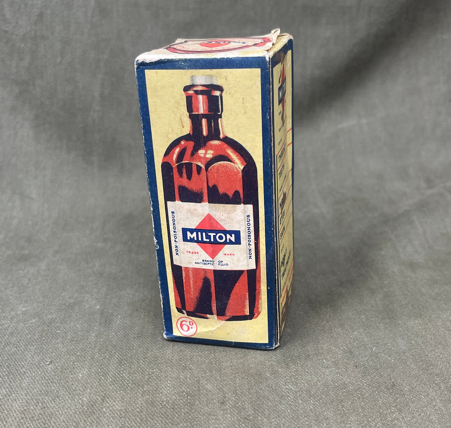 Original Vintage Sealed Bottle of Milton Antiseptic Fluid