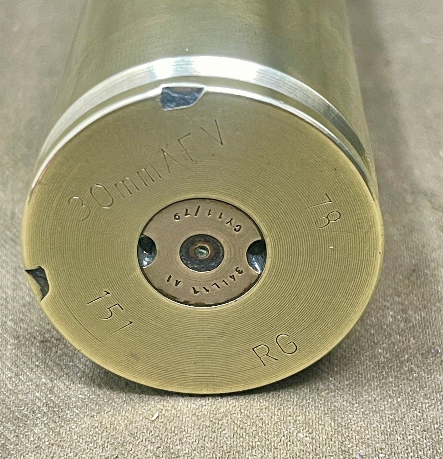 30mm Rarden AFV Brass Shell Case & Projectile – Matching RG 1978