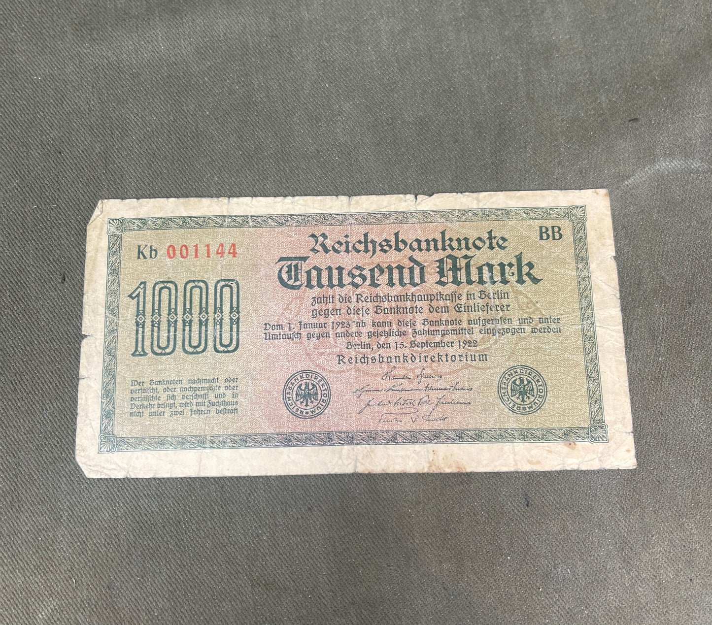 Germany 10000 Reichbanknote 1922 Banknote