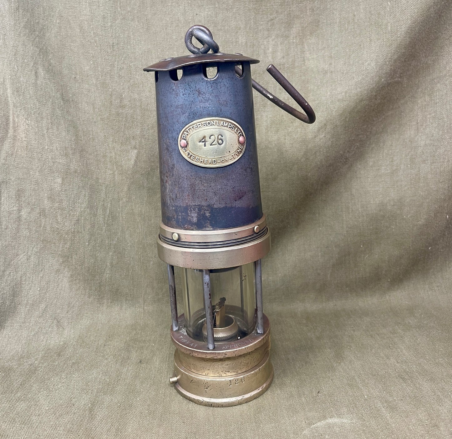 Patterson Type A1 Miner’s Safety Lamp – No. 426 (Gateshead-on-Tyne)