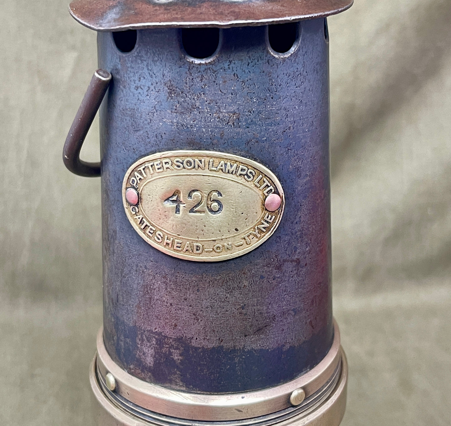 Patterson Type A1 Miner’s Safety Lamp – No. 426 (Gateshead-on-Tyne)