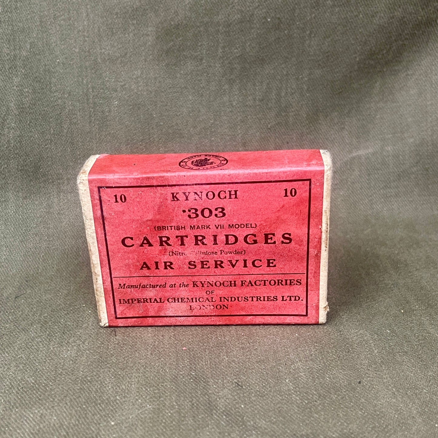 Full Box of 10 Inert .303 Rounds – K28 VII Trials Ammunition for War Office Lewis Gun Contract