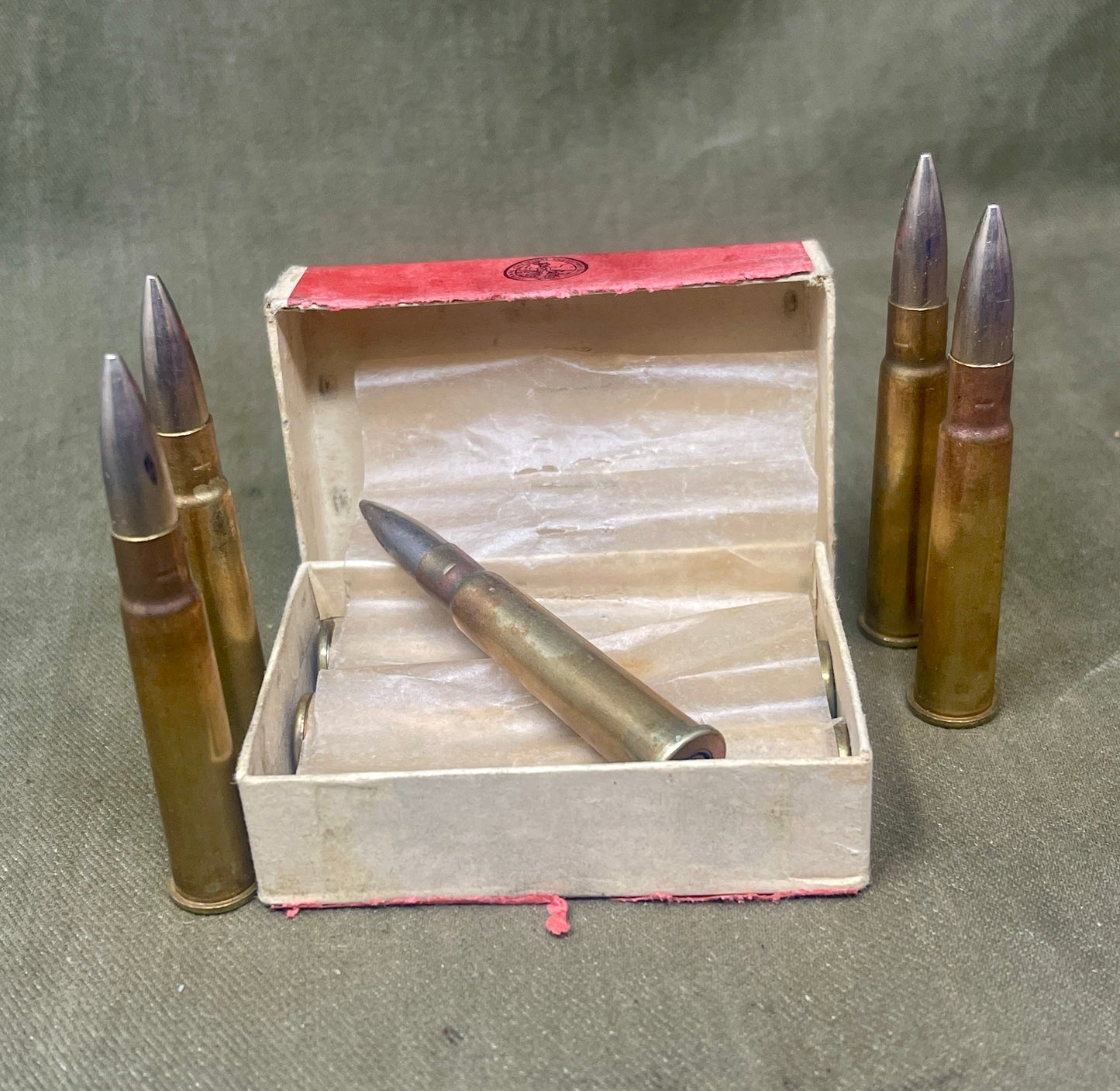 Full Box of 10 Inert .303 Rounds – K28 VII Trials Ammunition for War Office Lewis Gun Contract