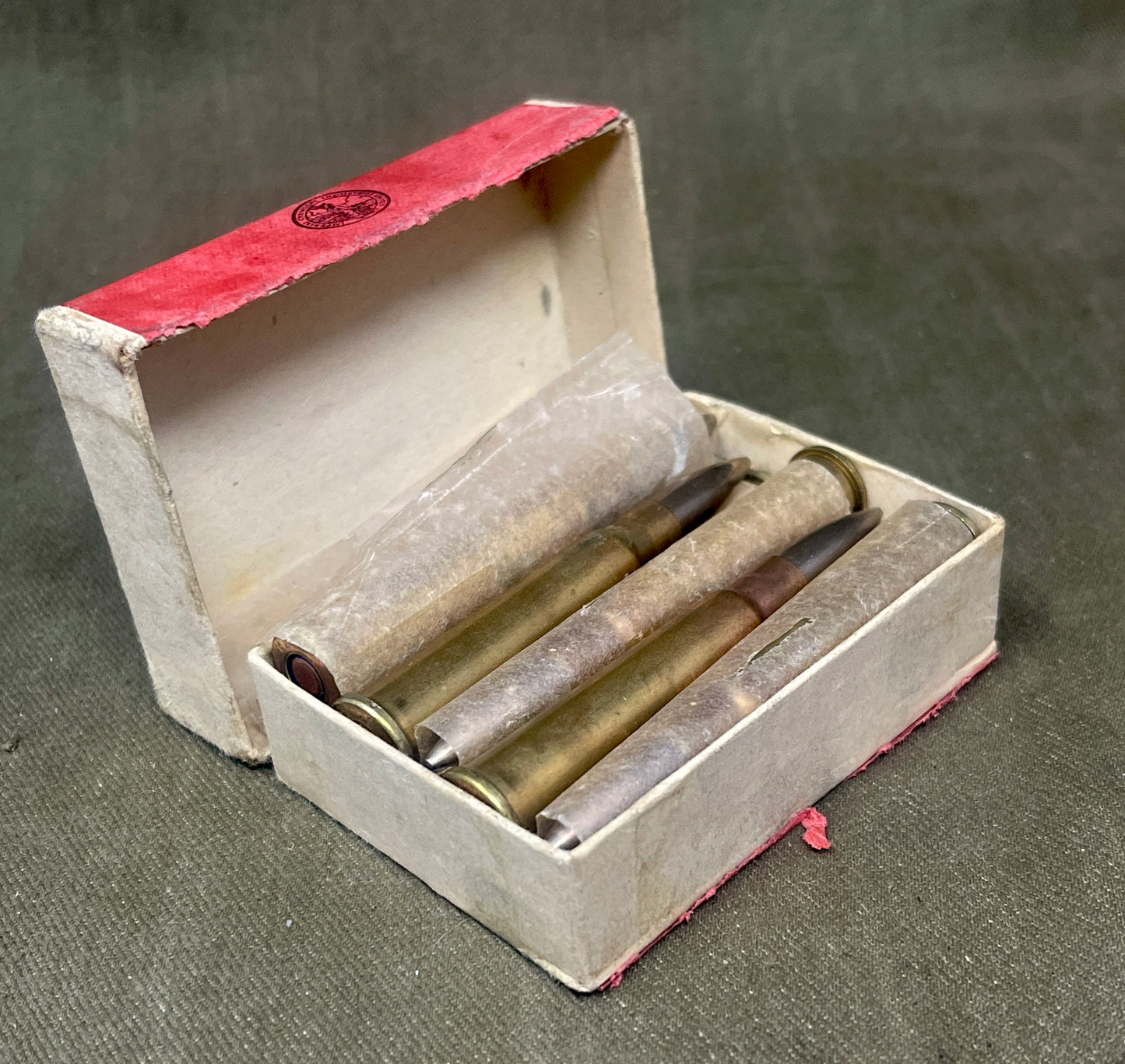 Full Box of 10 Inert .303 Rounds – K28 VII Trials Ammunition for War Office Lewis Gun Contract