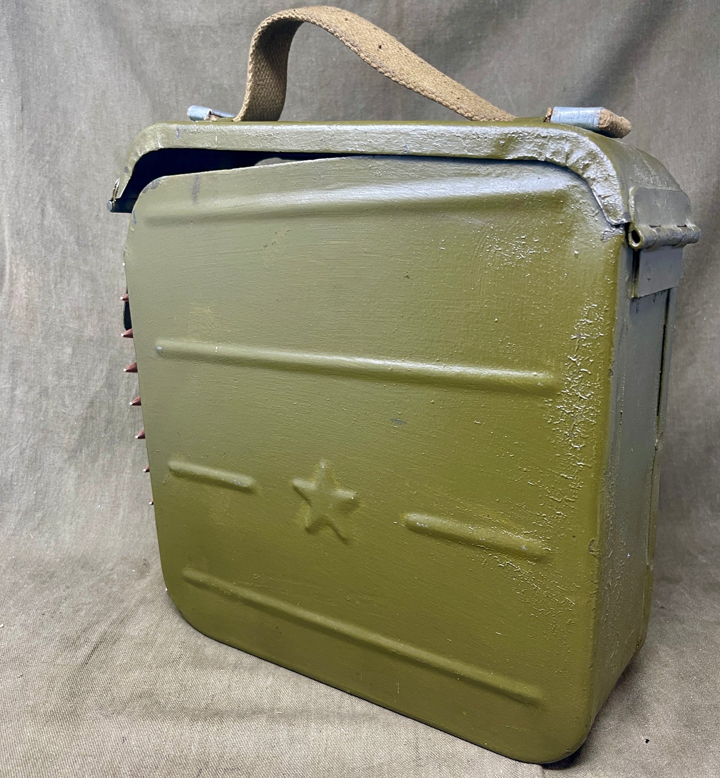 Original Russian Maxim Ammunition box . With 50 x INERT 7.62x54 Round