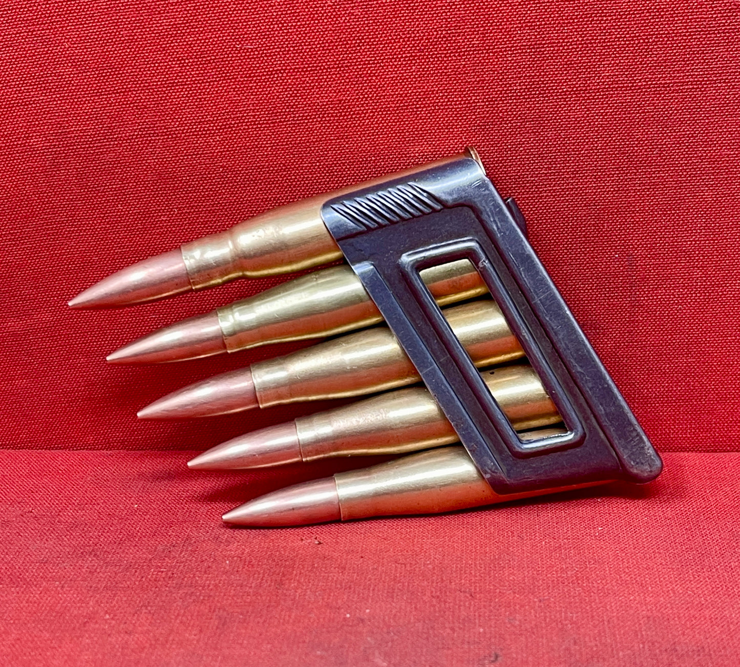 Austrian M30 Steyr Mannlicher 8x56R Charger “RM” with 5 Inert 1940 Rounds – Militaria