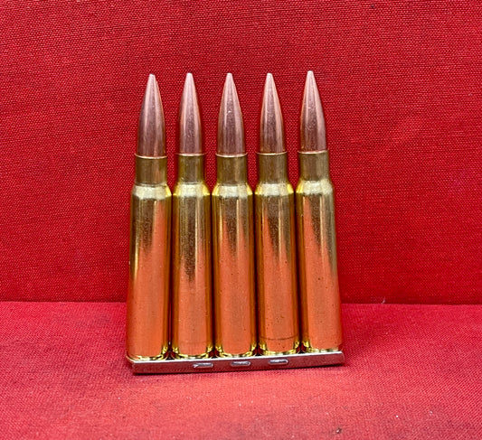 5 × INERT 7.92×57mm Rounds on Original Stripper Clip — Deactivated Display Set