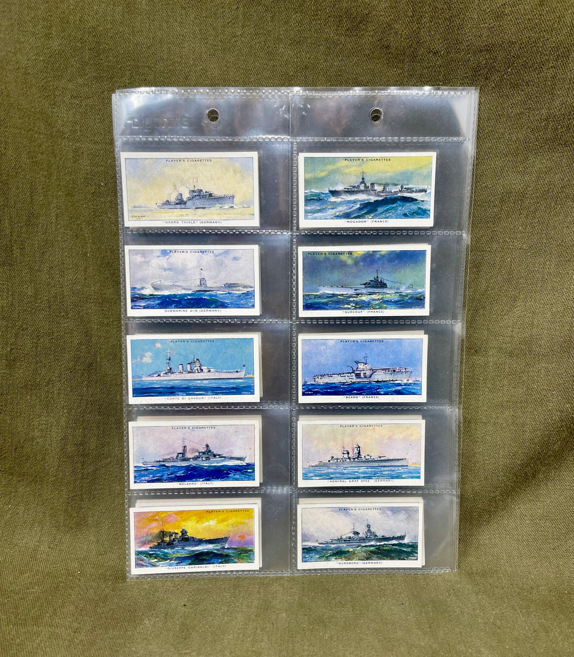 "Discover the John Player & Sons 'Modern Naval Craft' cigarette cards, featuring detailed illustrations and insights into contemporary naval vessels. A must-have collectible for military history enthusiasts and naval aficionados."