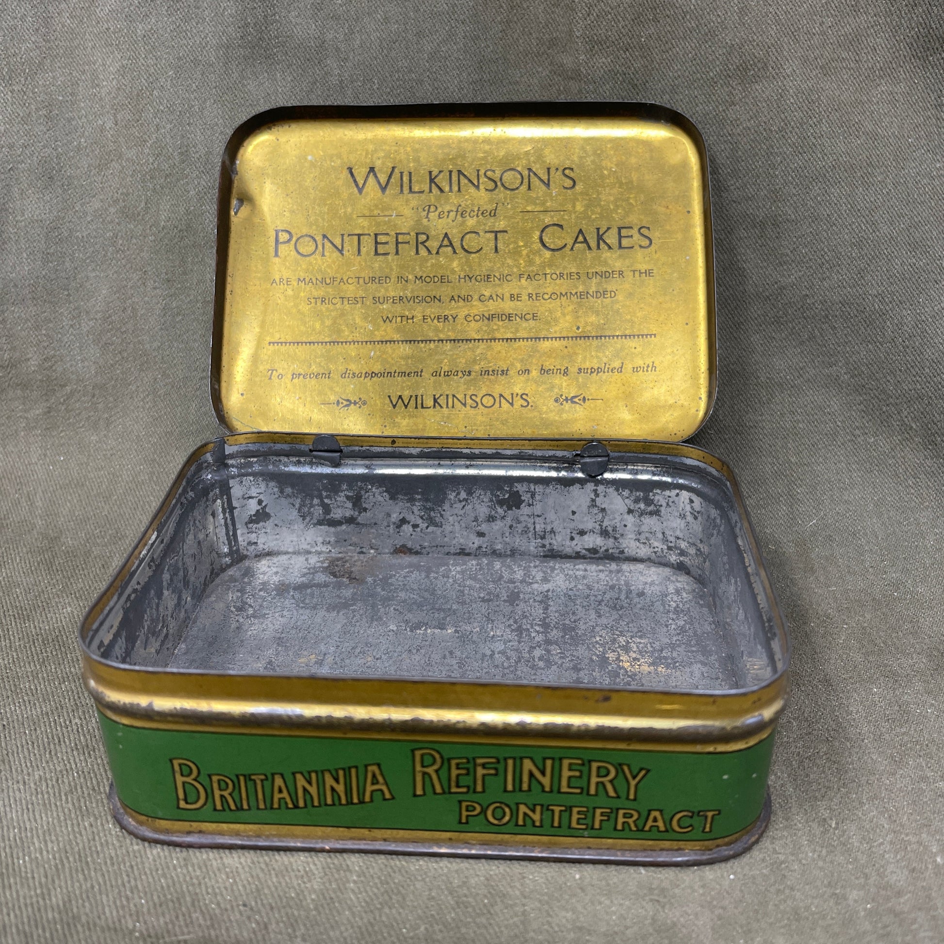 Vintage Antique Pontefract Cake Tin