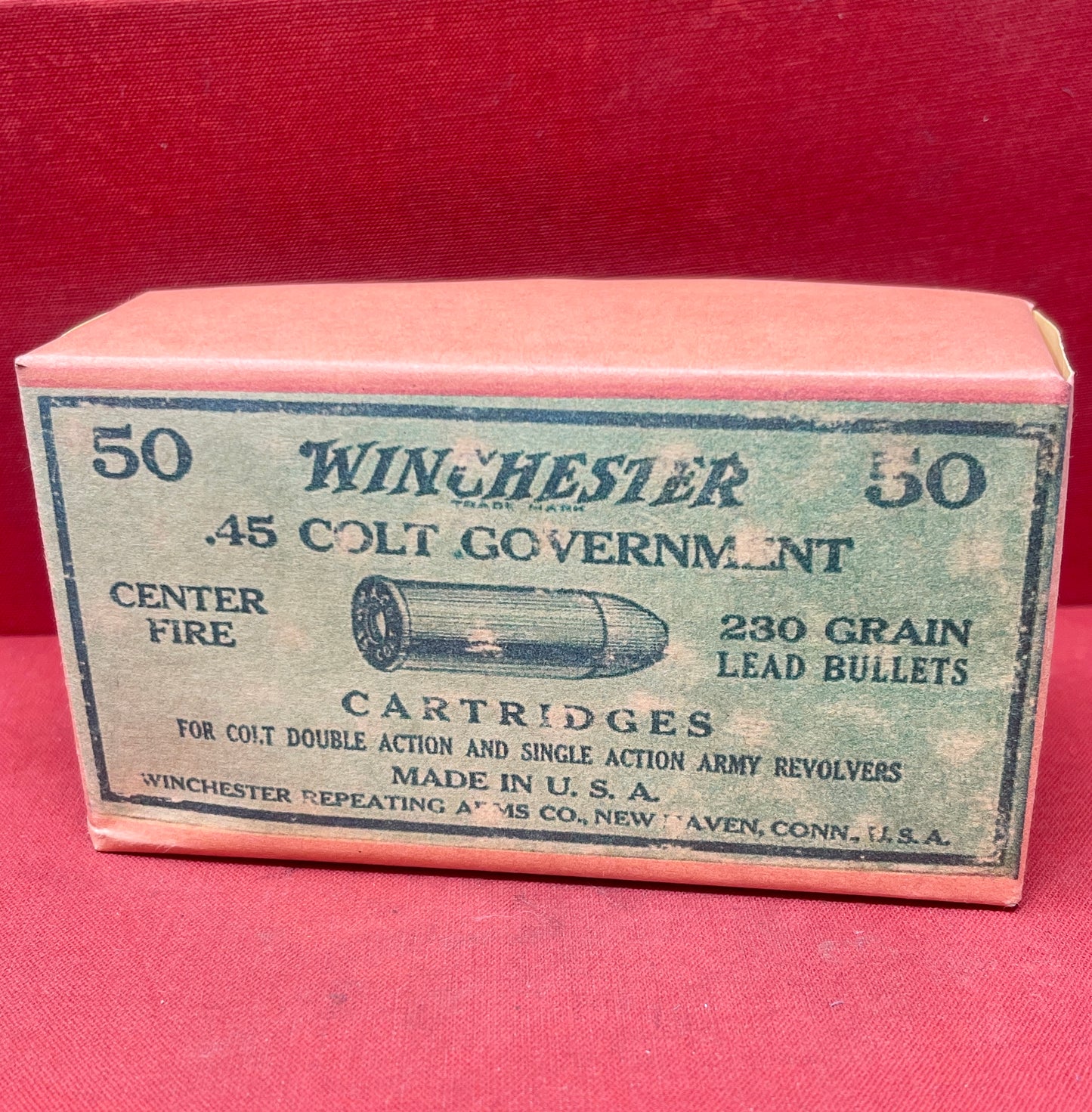 50 x INERT .45 Long Colt Round Vintage Repro Box