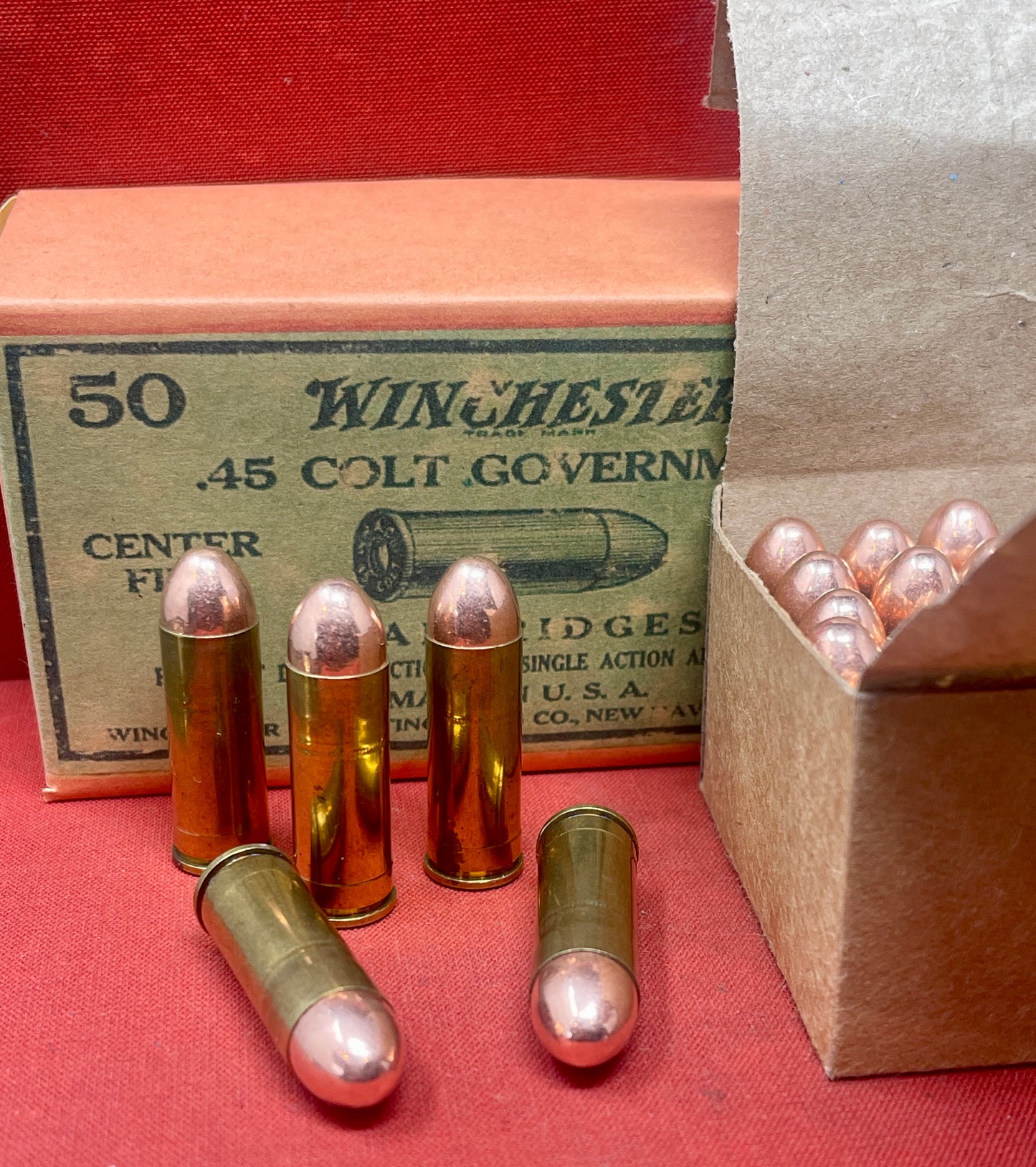 50 x INERT .45 Long Colt Round Vintage Repro Box